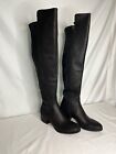 New Kenneth Cole Women's Knee High Boots Felix Riding Black Leather Size 6.5M