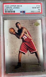 LeBRON JAMES Rookie card Upper Deck 2003 Box Set #14 GEM Mint 10 PSA Lakers RC
