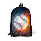 (Baseball) Backpack/Book Bags for Kids 17 Inch Combustion Pattern School Bags