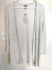 Chicos Womens Sweater 3 XL 16 Cardigan Jacket Easywear Open Front White Sparkles