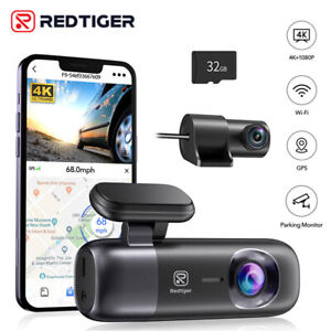 REDTIGER F9 4K Dash Cam Front and Rear Dash Camera WiFi GPS with Free 32GB Card