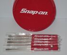 (5)FIVE Snap on Pocket Screwdriver, Flat Tip Screwdrivers, RED ~ Magnetic .NEW.
