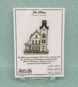 THE ABBEY CAPE MAY NEW JERSEY Sheila's House Lapel Pin Original Backing