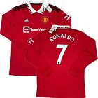 2022/23 Manchester United Home Jersey #7 Ronaldo Large Adidas Long Sleeve NEW