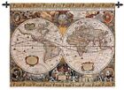Antique Map Tapestry Wall Hanging Jacquard Weave Gobelin Medieval 100% Cotton