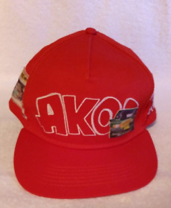 Akoo Mens Embroidered Red Racing Hat Sz Small The Story Has Just Begun......