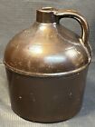 Molded Brown Jug Antique Stoneware Jug With Applied Handle 1 Gallon