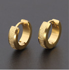 Small Silver Gold Plated Stainless Steel Huggie Hoop Snap Men's Earrings 4x9mm
