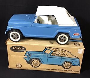 Vintage 1970 Blue Tonka Jeepster Convertible Sedan No. 2245 W/ Original Box