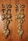 Vintage Cast Brass Pair Floral Wall Hanging, Traditional, Solid Cast Brass