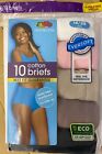 Fruit of the Loom Women's Breathable Cotton Briefs 10 Pack Sz 10 New In Pack