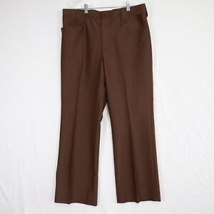 Vtg Prestige West Pants Mens 34x30 Western Frontier Bootcut Dress Trousers Brown
