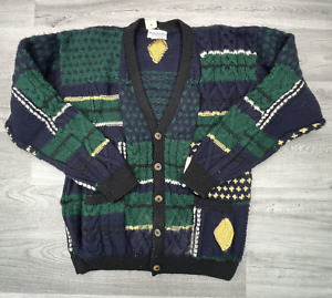 Vintage Tricots St Raphael 100% Wool Sweater Large Button Up Cardigan Size L