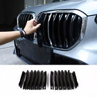 Gloss Black Front Center Grill Gtille Trim Strips Cover Fit For BMW X5 2019-2022 (For: 2022 BMW X5)