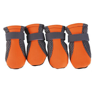 4Pcs Pet Dog Shoes Non-slip Soft Sole Breathable Mesh Adjustable Straps Boots 51