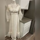 Vintage Victorian lace cottagecore unbranded handmade wedding dress S