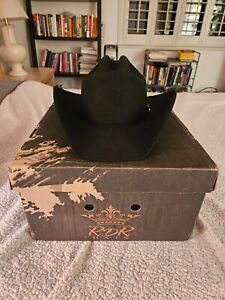 RDR Fedora Black Cowboy Hat - Wool Felt  Size 7 7/8