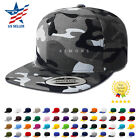 Snapback Hat Flat Baseball Cap Trucker Solid Plain Blank Men Hip Hop Army CS 001