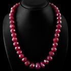 FABULOUS MOST AMAZING 745.50 CTS EARTH MINED RED RUBY BEADS NECKLACE STRAND