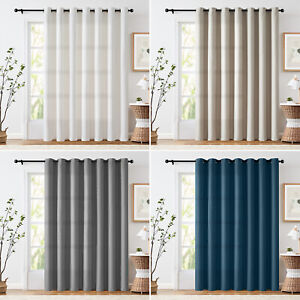 Extra Wide Blackout Curtain for Sliding Glass Door Textured Drape 1 Panel
