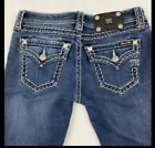 MISS ME Jeans Womens 28 (32x31) Boot Cut Stretch Denim Thick Stitch Flap Pocket