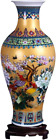 ufengke Jingdezhen Large Fishtail Ceramic Floor Vase,Flower Vase Handmade Home