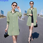 Korean Women Chiffon Mid-Length Summer Beach Sun Protection Cardigan Blouse Tops