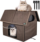 Cat House Outdoor Insulated Shelter Heated And Cats Waterproof Winter Kitty Pet