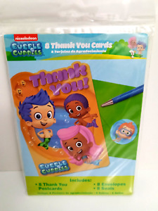 Bubble Guppies Thank You Cards with Seals Birthday Party Supplies 8 Per Package!