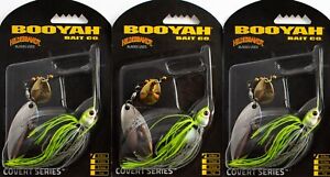 (LOT OF 3) BOOYAH COVERT SPINNERBAIT BYCVS38GNT726 3/8OZ JC SPECIAL I2474