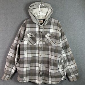 Wrangler Shirt Jacket Men Large Authentics Sherpa Shacket Hoodie Lined Flannel