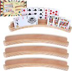 4 Set Wood Curved Playing Card Holder 14X1.6X1.8
