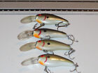 Lot of 4 Bomber FLAT A Diving Crankbait Lures Large - Shad