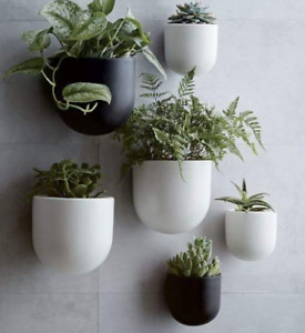 West Elm Wall Pocket Planter Round Ceramic Contemporary Modern - 3 now Available