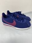 Nike Classic Cortez Running Shoes Womens 6 Leather Blue Void True Berry Active