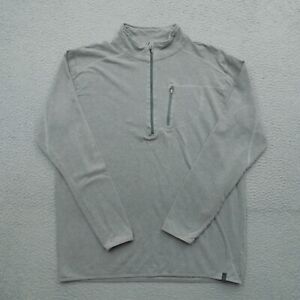 TASC Sweater Mens 2XL XXL Gray Performance Stretch Pullover Zip Hiking