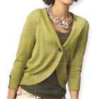 CAbi | Small | Avacado Green Hooded Linen Blend Cardigan Shrug Sweater #282