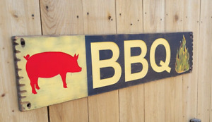 BBQ wood Sign/Patio/Man Cave/Pig/Décor/Restaurant/Deck/Rustic/Carved/Wood/Hog