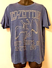 1977  Led Zeppelin  Rare Vintage T Shirt Concert BLUE / Grey,   XL - Extra Large