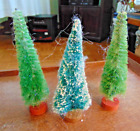 3 VINTAGE BOTTLE BRUSH  CHRISTMAS TREES---    STANLEY QUALITY-USA