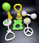 6 Vintage The First Years & Others Baby Toy Lot Teething Ring & Rattles