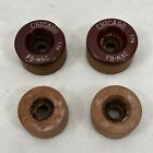 Set Of 2 Vintage Chicago Fo-Mac 77H Clay Roller Skate Wheels + 2 Free Clay Wheel