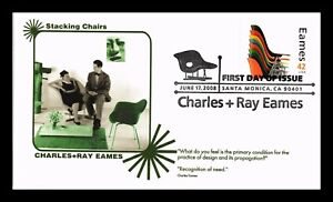 DR JIM STAMPS US CHARLES & RAY EAMES STACKING CHAIRS FDC FLEETWOOD CACHET COVER