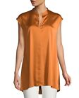NEW Eileen Fisher Womens Size Small Orange Silk Charmeuse Tunic Top $238