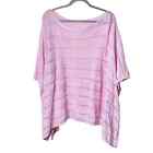 J. Jill Women's Pink Linen Cotton Lightweight Sheer Poncho Sweater Top One Size