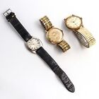 Lot of 3 Vintage Bulova Stainless Steel Men's Hand Wind Watches 30-34mm