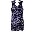 Expressions women's 24W (3X) purple floral sleeveless long dress spring summer
