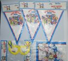 New Vintage 1989 Tiny Toons Happy Birthday Flag Banners & Party Glasses Lot