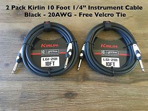 2-Pack Kirlin 10 ft Guitar / Instrument Patch Cable 1/4