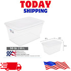 New 58 Qt. Clear Plastic Storage Box with White Lid - Limited Time Offer!